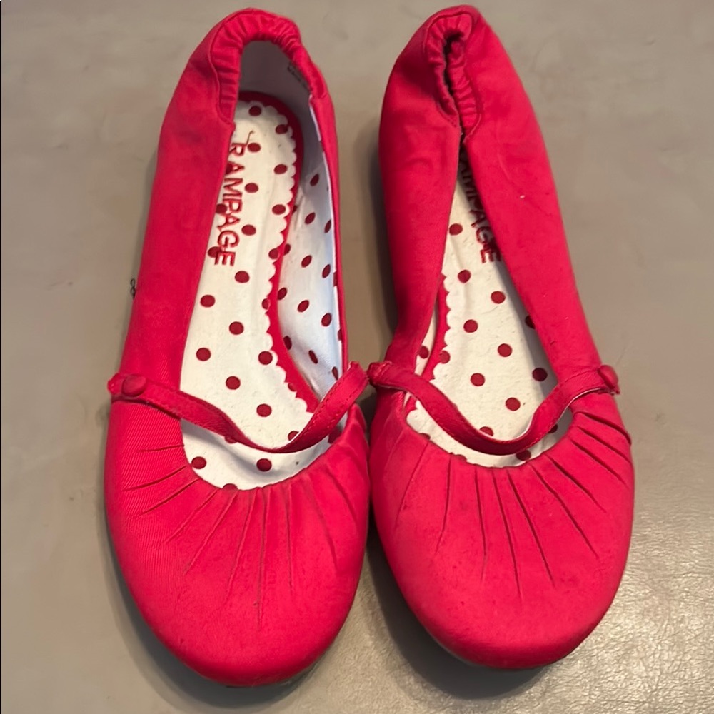 Rampage Red Ballet Flats with Polka Dot Insole